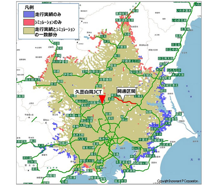 シミュレーションと走行実績の比較結果（平日23時台出発）