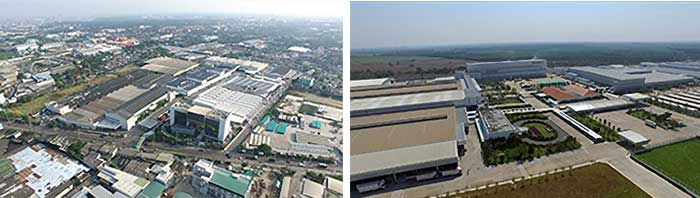 IMCT サムロン工場（左）とIMCT ゲートウェイ工場（右）