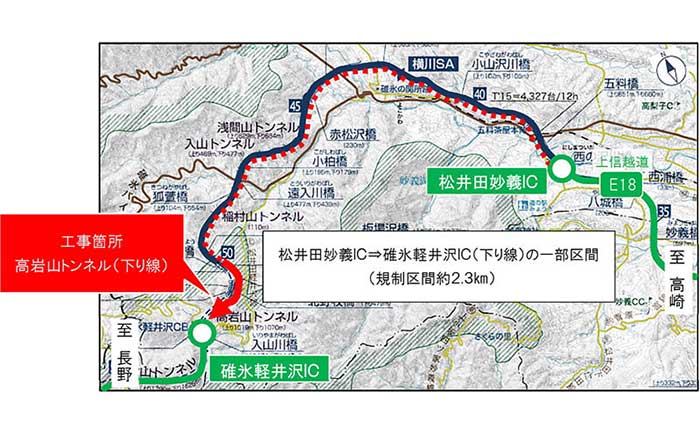 上信越道 下り線 松井田妙義 碓氷軽井沢icで車線規制 Next Mobility ネクストモビリティ