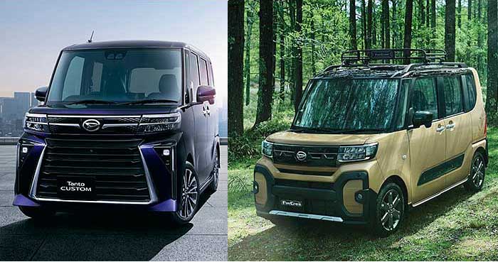 「タント カスタムRS」（左）と「タント ファンクロスターボ」（右）。